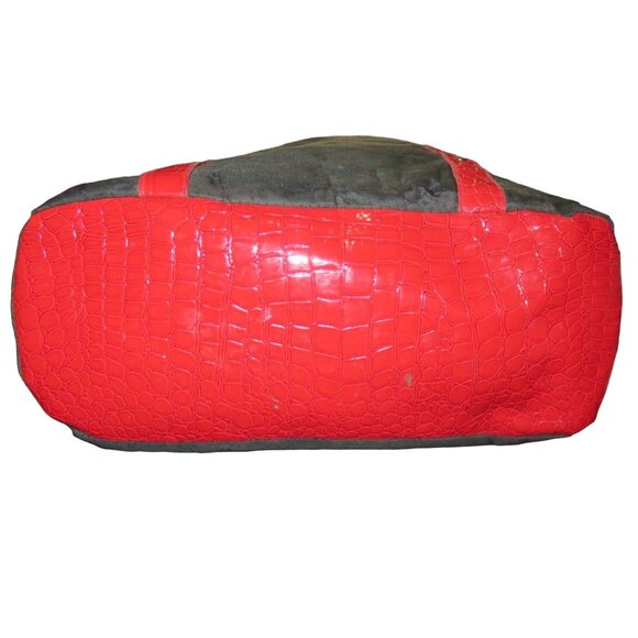 ED HARDY by Christian Audigier Y2K Mermaid Black Canvas & Patent Leather Trim & - Picture 6 of 12